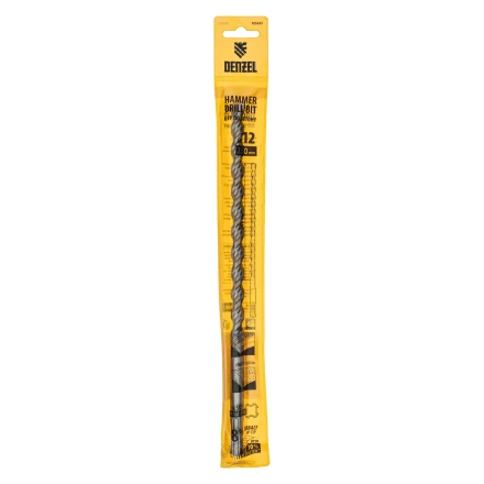 Бур по бетону Denzel, 12 x 260 мм, двойная спираль, три пылеотводящие кромки, 705025 купить в Тобольске