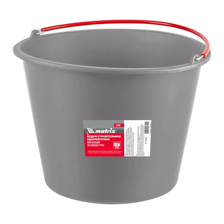 Ведро строительное пластмассовое Matrix 12 л, ударопрочное, обрезиненная ручка, 81462 купить в Тобольске