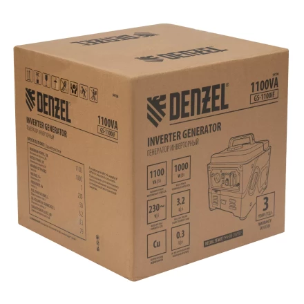 Генератор инверторный DENZEL GS-1100iF 94706, 1,1 кВт, 230 В, ручной старт купить в Тобольске