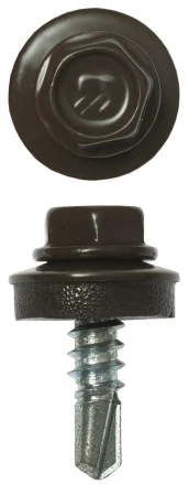 Саморезы ЗУБР окраш., RAL 8028 земел.-коричн., для крепл. кров. матер. к металл. констр., 5.5x19мм, 2500шт 4-300310-55-019-8028 купить в Тобольске