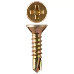 Саморезы ЗУБР "МАСТЕР" со сверлом для оконного профиля, жёлтопассивированные, 3.9x22мм, 45шт 300236-39-022