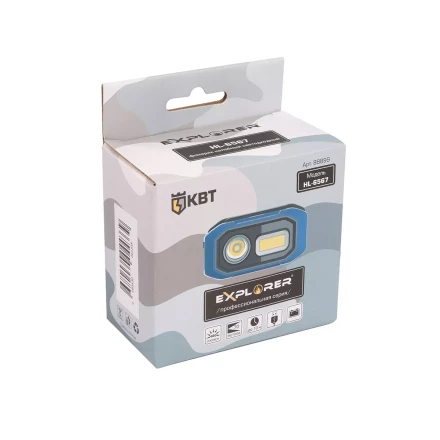 Фонарик налобный светодиодный со встроенным аккумулятором КВТ HL-6567 (88899) купить в Тобольске