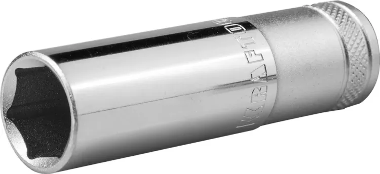 Торцовая головка KRAFTOOL "INDUSTRIE QUALITAT", удлиненная, Cr-V, FLANK, хромосатинированная, 1/2", 19 мм 27807-19_z01 купить в Тобольске