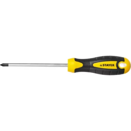 Отвертка STAYER &quot;MASTER&quot; &quot;ТECHNO&quot;, двухкомпонентная рукоятка, магнитный наконечник, Cr-V, PH1x100мм 2508-1-10_z02 купить в Тобольске
