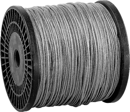 Трос стальной ЗУБР &quot;ПРОФЕССИОНАЛ&quot;, оцинкованный, DIN 3055, в оплетке ПВХ, d=3/4 мм, L=200 м 4-304120-03-04 купить в Тобольске