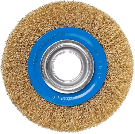 ЗУБР &quot;ПРОФЕССИОНАЛ&quot;. Щетка дисковая для точильно-шлифовального станка, витая стальная латунирован проволока 0,3мм, 150х32мм 35186-150_z01 купить в Тобольске