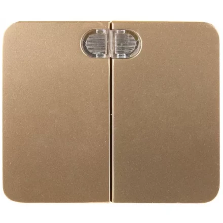 Выключатель СВЕТОЗАР &quot;ГАММА&quot; с подсветкой, двухклавишный, без вставки и рамки, цвет золотой металлик, 10A/~250B SV-54135-GM купить в Тобольске