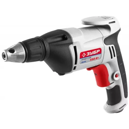 Шуруповерт ЗУБР сетевой,макс. диаметр крепежа 6мм,магнитный держатель,ремешок,0-4500об/мин,патрон HEX 1/4&quot;,550Вт ЗСШ-550 купить в Тобольске