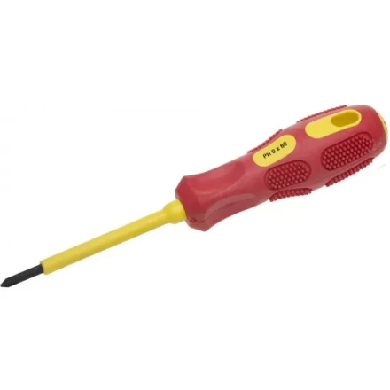 Отвертка STAYER &quot;PROFESSIONAL&quot; &quot;MAX-GRIP&quot; диэлектрическая, двухкомпонентная рукоятка, Cr-V, PH №0x60мм 25828-0-060 G купить в Тобольске