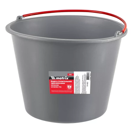 Ведро строительное пластмассовое Matrix 16 л, ударопрочное, обрезиненная ручка, 81463 купить в Тобольске
