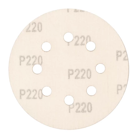 Круг абразивный на ворсовой подложке под &quot;липучку&quot;, перфорированный, P 220, 125 мм, 5 шт Сибртех 738097 купить в Тобольске