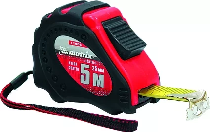 Рулетка Status autostop magnet+ 3 м х 16 мм обрезиненная нейлоновое покрытие  MATRIX 31007 купить в Тобольске