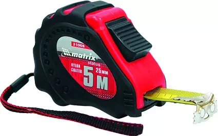 Рулетка Status autostop magnet+ 3 м х 16 мм обрезиненная нейлоновое покрытие  MATRIX 31007 купить в Тобольске