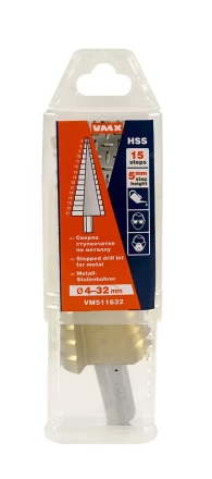 Сверло для металла ступенчатое 4-32мм 15 ступ шаг 2 ход 5 VMX 511632 купить в Тобольске