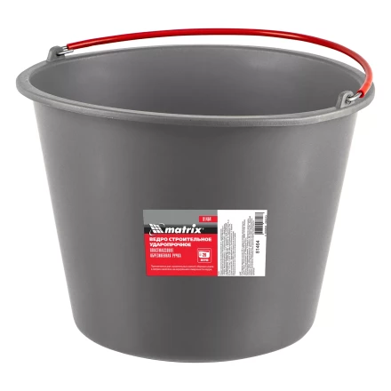 Ведро строительное пластмассовое Matrix 20 л, ударопрочное, обрезиненная ручка, 81464 купить в Тобольске