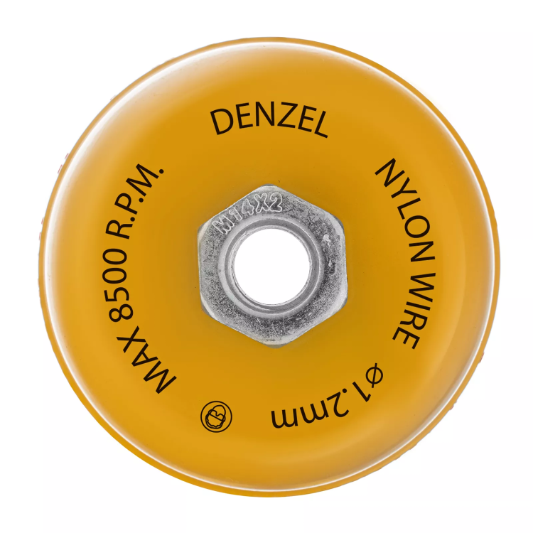Щетка для УШМ Denzel, 100 мм, Чашка, нейлоновая щетина, М14, 74469 купить в Тобольске