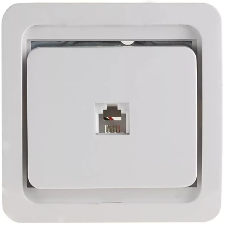 Розетка СВЕТОЗАР &quot;ГАММА&quot; телефонная одинарная, цвет белый SV-54117-W купить в Тобольске