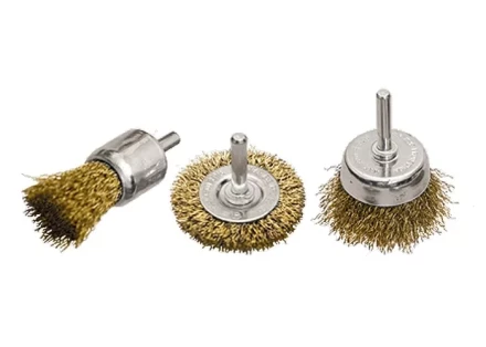 Набор щеток для дрели 3 шт 1 плоская 50 мм + 2 &quot;чашки&quot; 25-50 мм со шпильками MATRIX 74486 купить в Тобольске