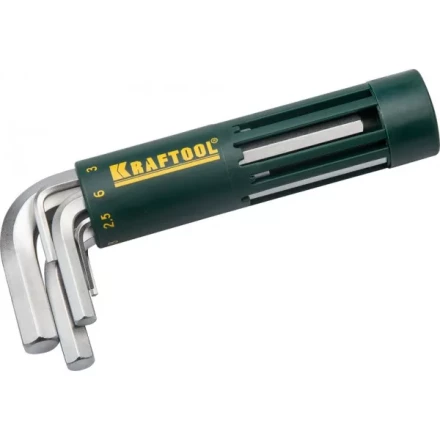 Набор KRAFTOOL: Ключи имбусовые короткие, Cr-Mo сталь, держатель-рукоятка, HEX 2-10мм, 8 пред 27430-1_z01 купить в Тобольске