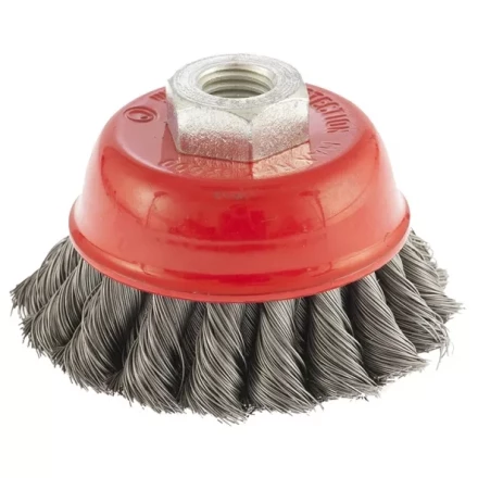 Щетка для УШМ 75 мм М14 &quot;чашка&quot; двухрядная крученая проволока 0,5 мм MTX 74681 купить в Тобольске