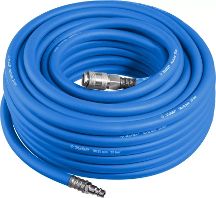 ЗУБР 15 м, 10 х 15 мм, 20 бар, воздушный шланг с фитингами рапид, Профессионал (6481-15) купить в Тобольске