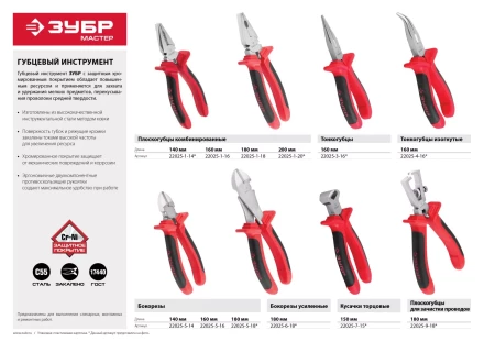 Бокорезы ЗУБР &quot;МАСТЕР&quot; двухкомпонентные ручки, хромоникелевое покрытие, 140мм 22025-5-14 купить в Тобольске