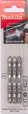 Биты Makita PZ2 65мм 3шт, 2-х сторонние (B-20719) купить в Тобольске