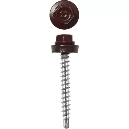 Саморезы ЗУБР окраш., RAL 8028 земел.-коричн., для крепл. кров. матер. к дерев. обреш., 4.8x29мм, 400шт 4-300315-48-029-8028 купить в Тобольске