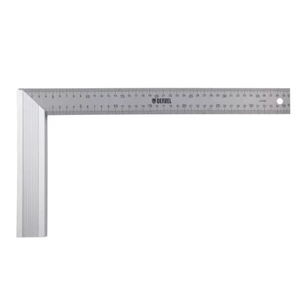 Угольник стальной 400 мм, нержавеющая сталь, градуировка, алюминиевое основание Denzel 32398 купить в Тобольске