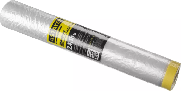 Пленка STAYER "PROFESSIONAL" защитная с клейкой лентой "МАСКЕР", HDPE, 9мкм, 2,4х15м 12255-240-15 купить в Тобольске