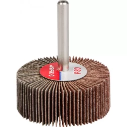 Круг шлифовальный ЗУБР &quot;МАСТЕР&quot; веерный лепестковый, на шпильке, тип КЛО, зерно-электрокорунд нормальный, P80, 20х50мм 36601-080