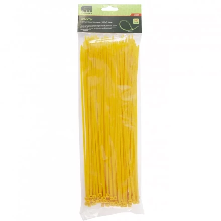 Хомуты 300х3,6 мм пластиковые желтые 100 штук СИБРТЕХ 45509 купить в Тобольске