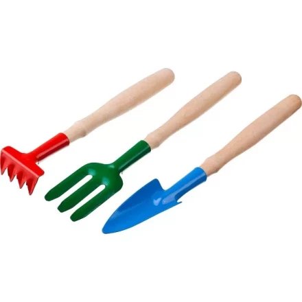 Набор РОСТОК для ухода за комнатными растениями с деревянными ручками: Вилка, грабельки, совок, 3 предмета 421428-H3 купить в Тобольске