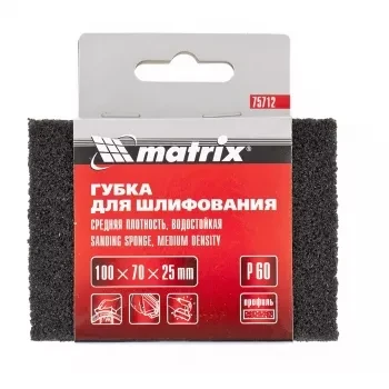 Губка для шлифования 100 х 70 х 25 мм средняя плотн. P40 MATRIX 75711 купить в Тобольске