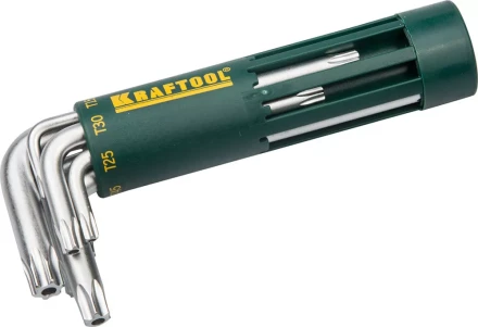 Набор KRAFTOOL: Ключи имбусовые короткие, Cr-Mo сталь, держатель-рукоятка, TORX Hole, T10-T50, 8 пред 27433-1_z01 купить в Тобольске