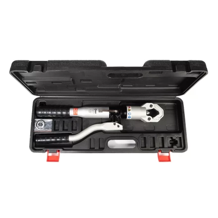 Пресс гидравлический ручной безматричный КВТ ПГРс-240 БМА из алюминиевого сплава с механизмом АСД для опрессовки наконечников до 240 мм2 (101937) купить в Тобольске