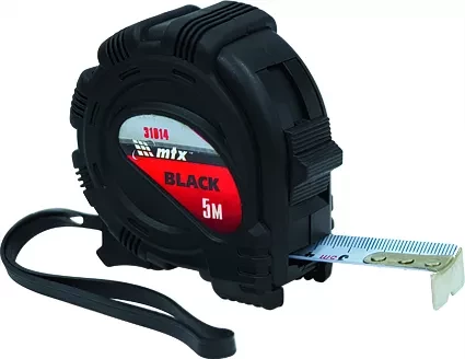 Рулетка Black 3 м х 16 мм обрезиненный корпус  MATRIX 31013 купить в Тобольске