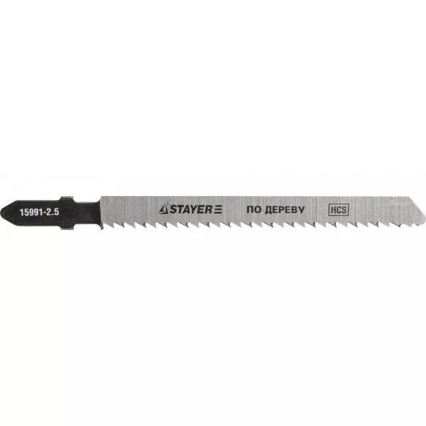 Полотна STAYER "PROFI", T101BR, для эл/лобзика, HCS, по дереву, фанере, ламинату, обратн. рез, EU-хвост., шаг 2,5мм, 75мм, 2шт 15991-2.5_z01 купить в Тобольске