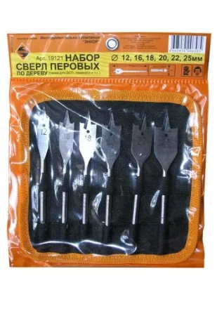 Набор сверл перовых  6 шт.12-25х152мм в сум1/1/40 19121 купить в Тобольске