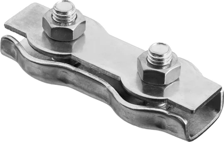 Зажим троса ЗУБР двойной, оцинкованный, 5мм, 2 шт 4-304446-05 купить в Тобольске