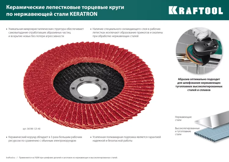 Круги лепестковые керамические торцевые 36598-125-60 купить в Тобольске