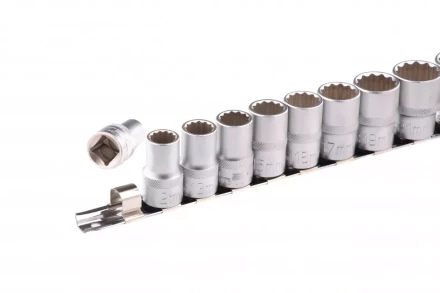Набор торцевых головок 1/2 двенадцатигранные CrV 10 шт 10-24 мм Stels 13638 купить в Тобольске