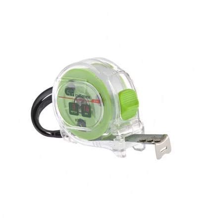 Рулетка Кварц, прозрачный корпус, амортизатор, 3 м х 16 мм  СИБРТЕХ 32520 купить в Тобольске