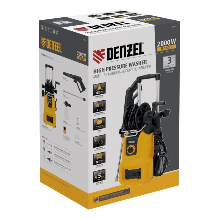 Моечная машина высокого давления R-180iD, 2000 Вт, 180 бар, 420 л/ч, асинх. двиг., бараб.// Denzel купить в Тобольске
