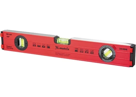 Уровень алюминиевый 400 мм фрезерованный 3 глазка усиленный MTX 344049 купить в Тобольске