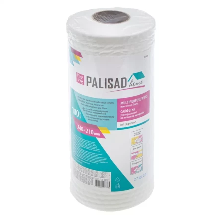 Салфетки универсальные из нетканого материала в рулоне Home Palisad 923385, 240 x 210 мм, 100 шт купить в Тобольске