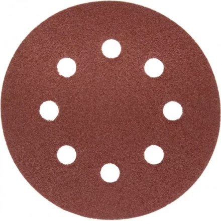 Круг шлифовальный ЗУБР &quot;МАСТЕР&quot; универсальный, из абразивной бумаги на велкро основе, 8 отверстий, Р80, 125мм, 5шт 35562-125-080 купить в Тобольске