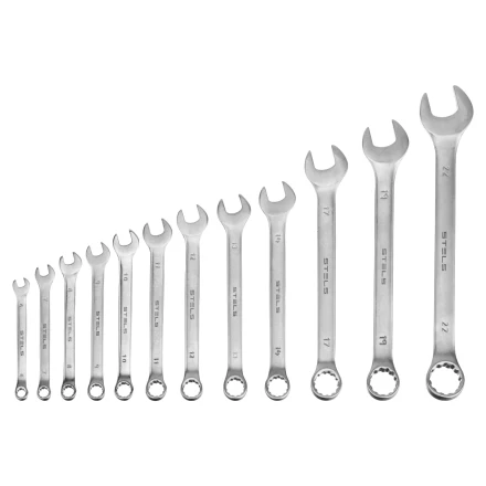 Набор ключей комбинированных Stels 15421, 6-22 мм, 12 шт, CrV, матовый хром купить в Тобольске