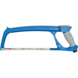 Ножовка по металлу ЗУБР ПРО-500, цельнолитая, обрезиненная рукоятка, натяжение 100 кг, 300 мм 15776_z01