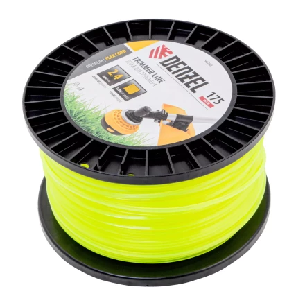 Леска для триммера квадрат Denzel, 2,4мм х 175м, на DIN катушке FLEX CORD, 96292 купить в Тобольске